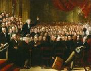 Benjamin Robert Haydon Oil painting of William Smeal addressing the Anti-Slavery Society at their annual convention Spain oil painting artist